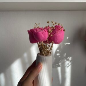 Mini Florero Nórdico "Petit" Blanco | Diseño Acanalado (10cm)