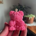 Oso rosa de cera de soja