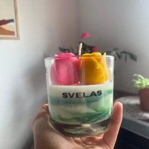 Vela Vaso Tulipanes