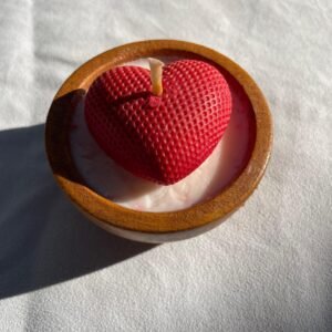 Vela Corazón - Cuenco de Madera
